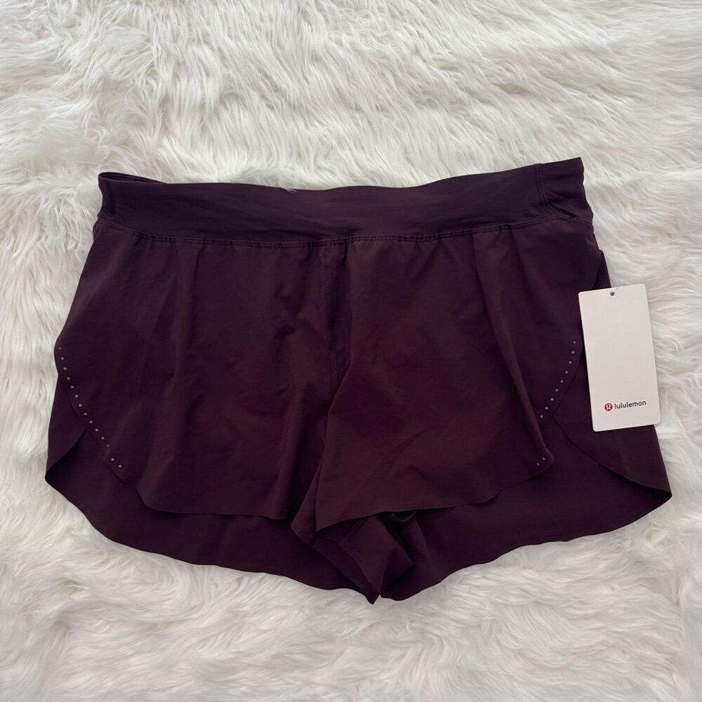 Lululemon Fast and Free High Rise Classic Fit Split Shorts 3" Goodnight Plum XL